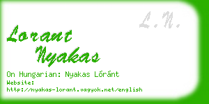 lorant nyakas business card
