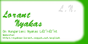 lorant nyakas business card